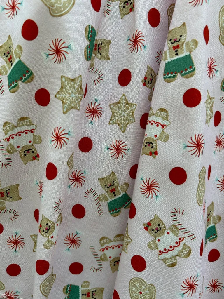 Gingerbread Kitties Skater Skirt