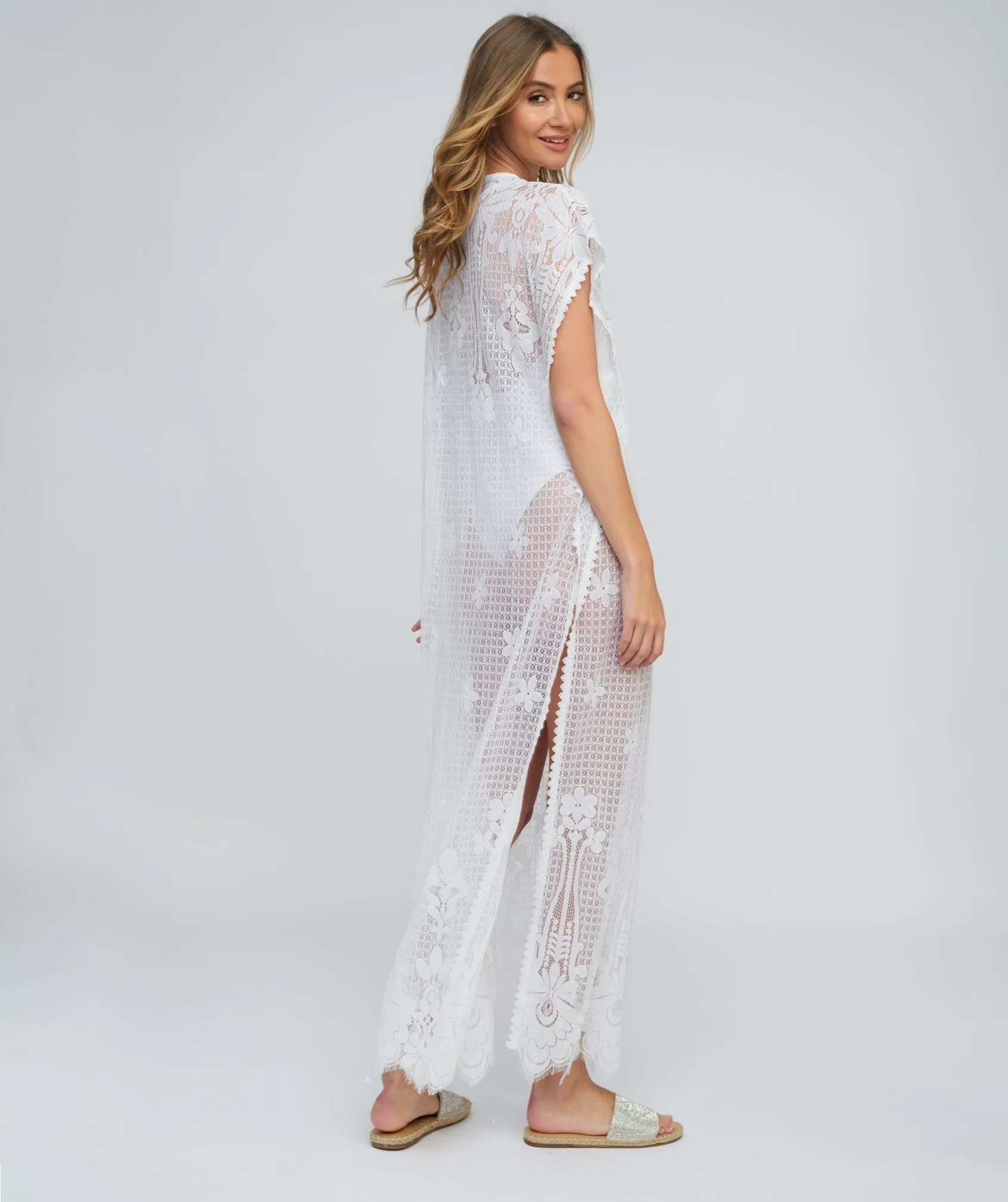 White Lace Maxi Coverup